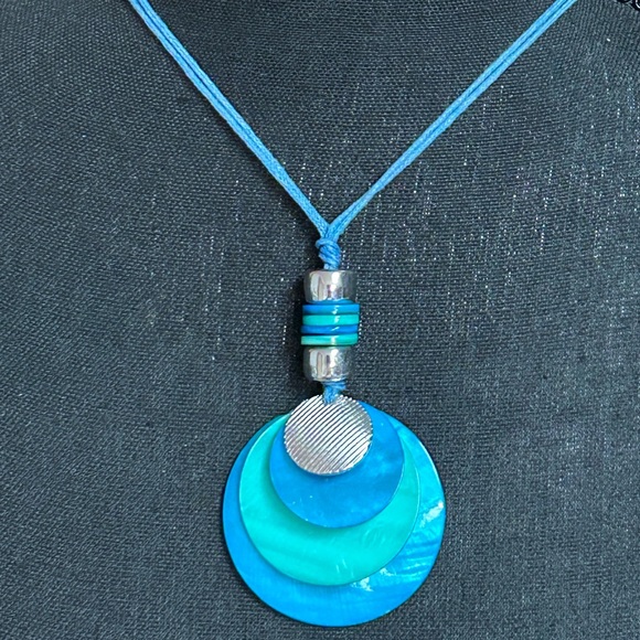 Blue and Silver Pendant Necklace - Picture 1 of 5